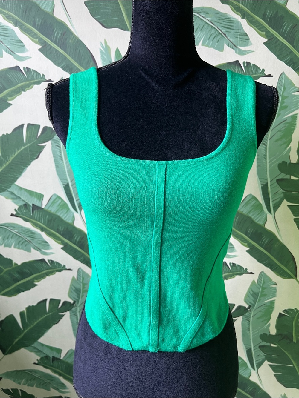 House of Harlow 1960 Corset Knit‎ Top Womens Small Green